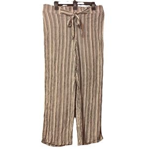 Alyx Pants Size XL Wide Legs Black & White Striped Decorative Tie Front